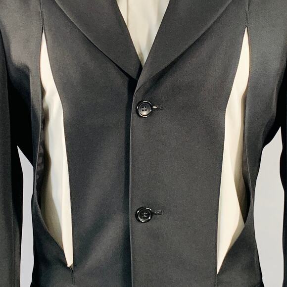 COMME des GARCONS HOMME PLUS AD2024 Size M Black Twill Wool Cutout Sport Coat - Picture 2 of 9
